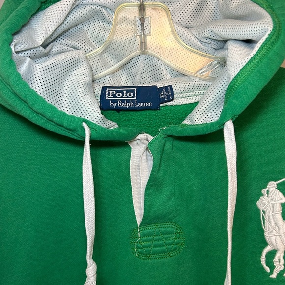 Vintage Polo Ralph Lauren big pony button neck hoodie - Picture 8 of 12